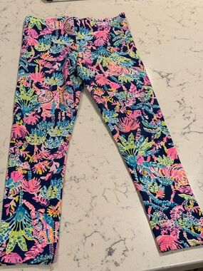 Lilly Pulitzer Girls Floral Leggings in Pink, Blue, Green